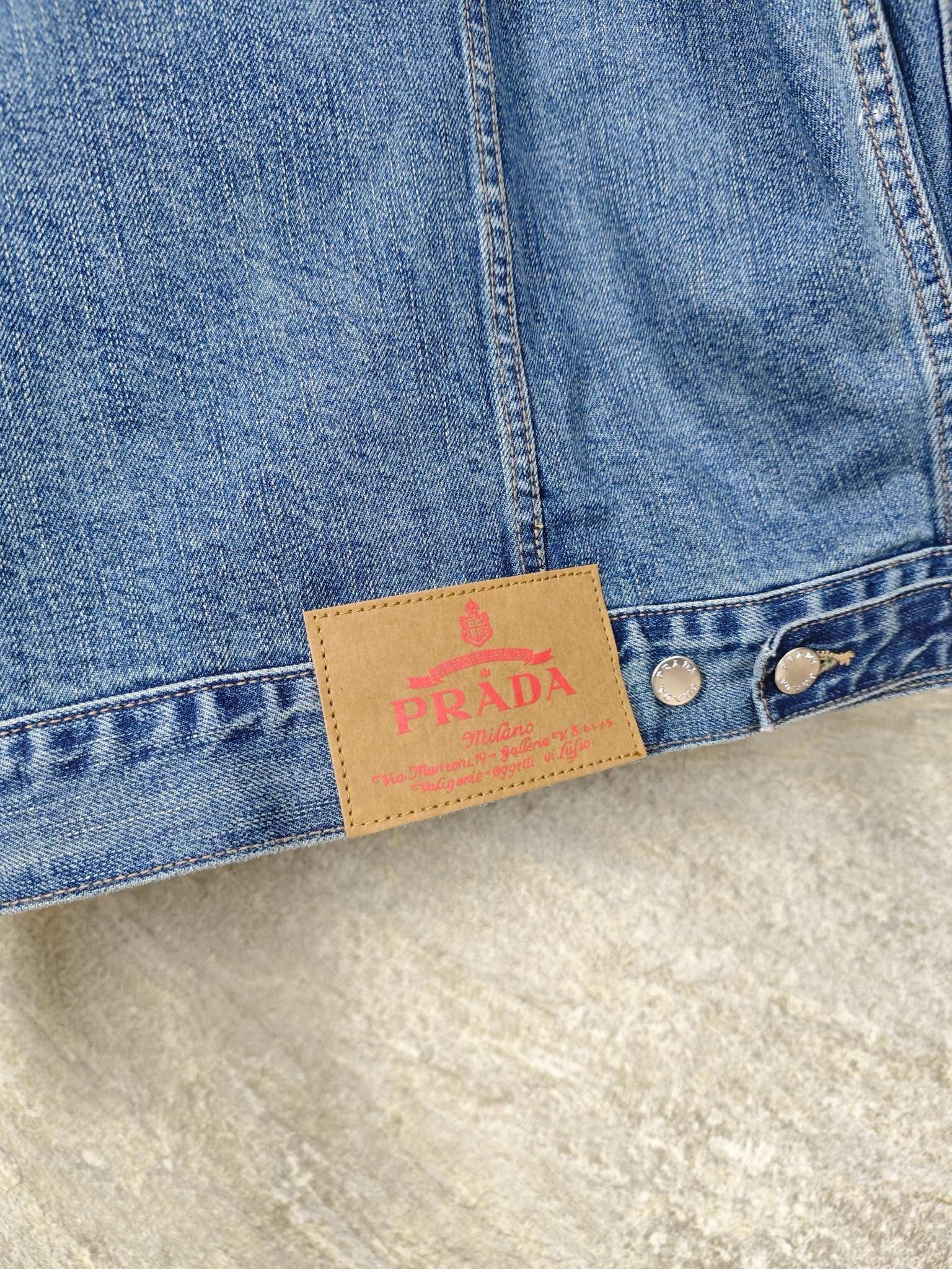 프라다 데님 자켓 블루