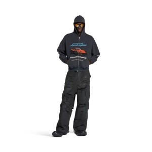 발렌시아가 오토모빌리 람보르기니 스몰 핏 집업 후디 페이드