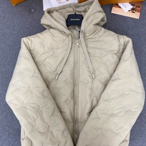 루이비통 모노그램 퀼티드 나일론 후디드 블루종