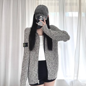 530D1 립드 코튼 가디건 니트