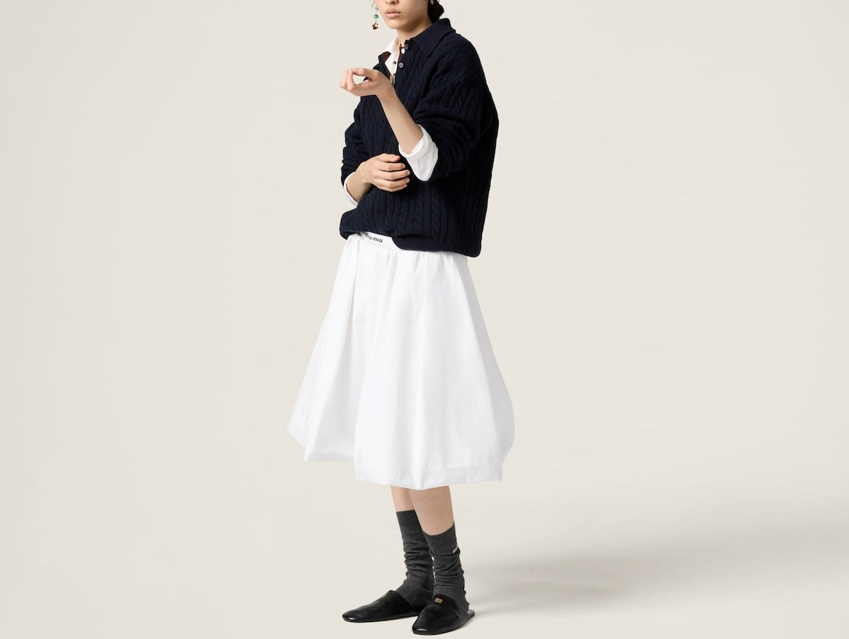 미우미우 캐시미어 니트 폴로 셔츠