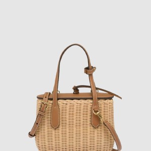 고리버들과 가죽 핸드백 5BA222