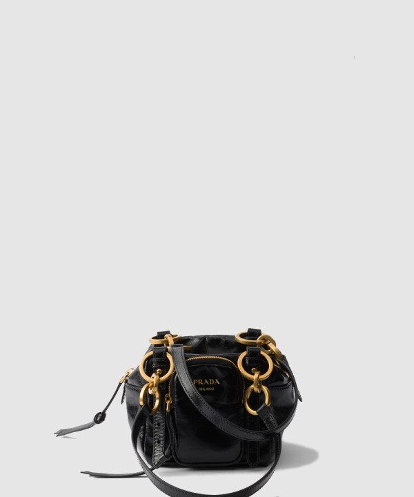 댕글 가죽 탑 핸들 미니백 1BB137