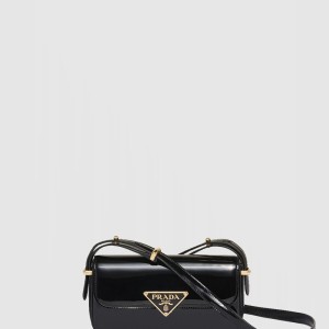 플랩 에나멜 레더 숄더백 1BD339