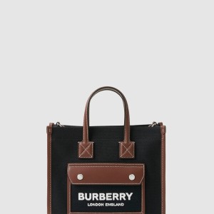 투톤 캔버스 레더 미니 토트 80557491