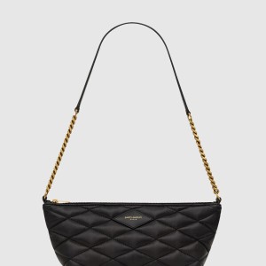 퀼트 처리된 램스킨 소재의 지퍼 숄더백 755979