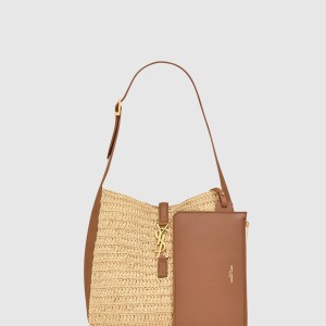 라피아 및 가죽 소재의 유연한 le 5 à 7 스몰백 823812